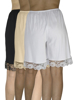 Underworks Women Cotton  Split Skirt with Lace 3 Pack