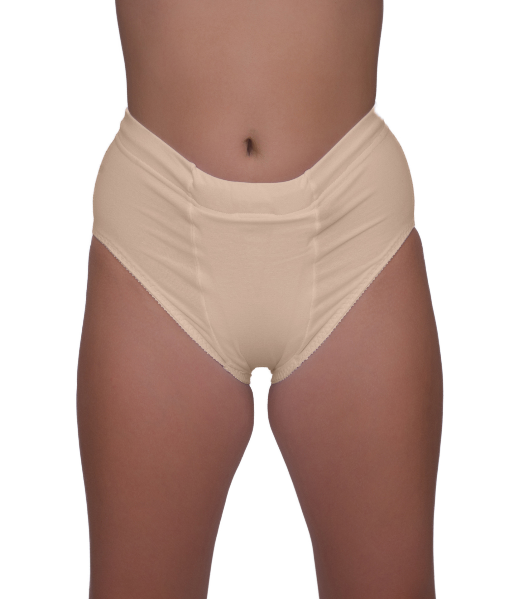 Underworks Vulvar Varicosity and Prolapse Support Brief with Groin  Compression Bands - Beige - S