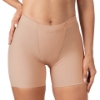 Underworks Beige vulvar varicosity and prolapse support boyleg brief in front view, showing groin compression bands for pelvic relief