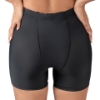 Back view of Underworks pelvic prolapse support boyleg underwear with built-in groin compression bands for varicosity relief, shown in black