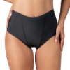 Front view of black Vulvar Varicosities and Prolapse Support Brief with groin compression bands for pregnancy support and pelvic floor relief