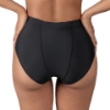 Back view of black pregnancy and postpartum support panty with built-in groin bands for prolapse, varicosities, and lower abdominal support
